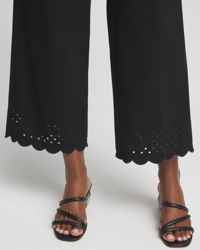 Brigitte Embroidered Wide Leg Cropped Pants - image 4
